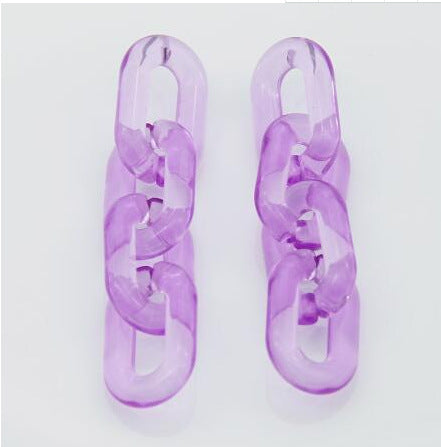 Wholesale Colorful Transparent Jelly Chain Acrylic Earrings